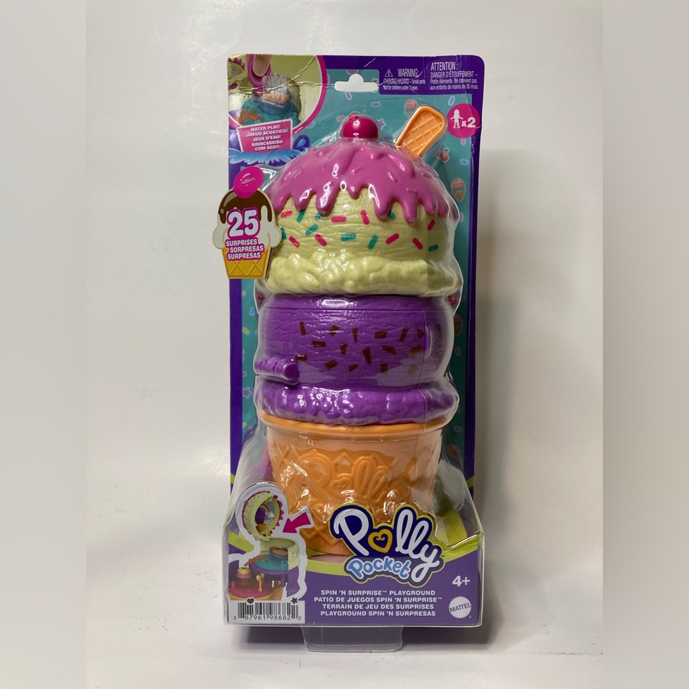 Polly Pocket Spin and Surprise Playground with Pop and Swap with 25 Suprises